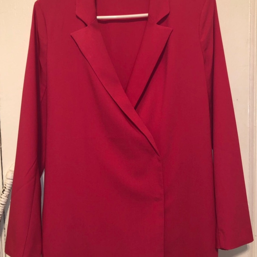 Hot Pink LS blazer Dress